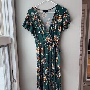 Green Floral Maxi Dress